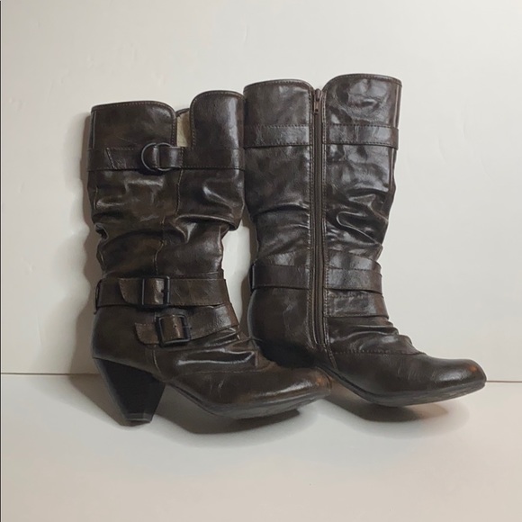Call it Spring brown heeled boots